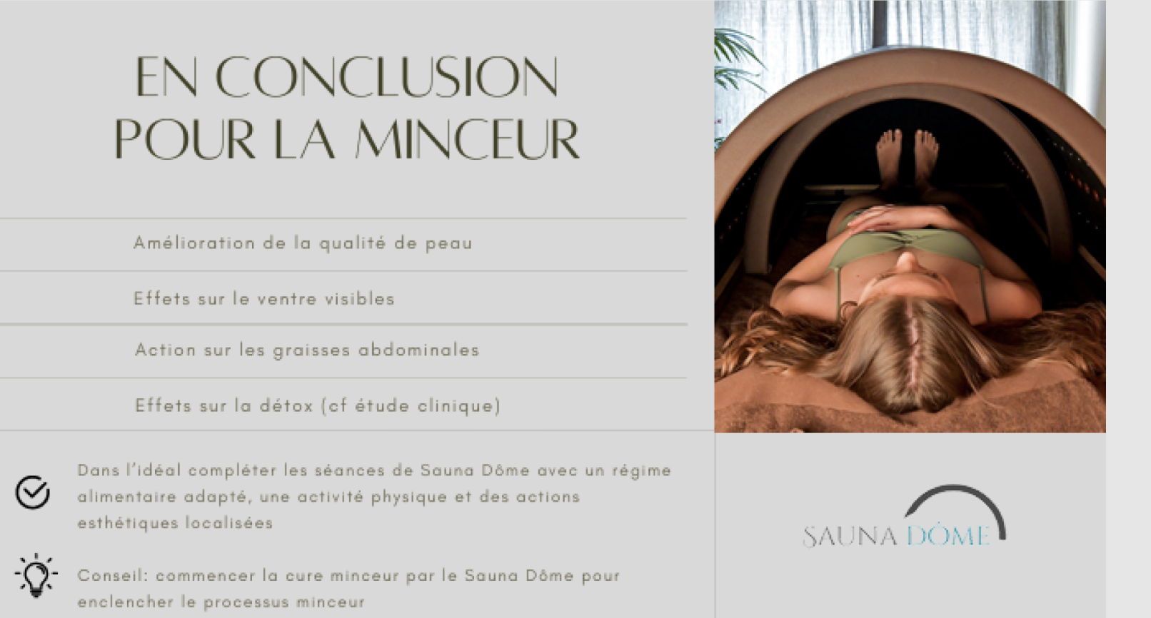 Femme dans le Sauna Dôme